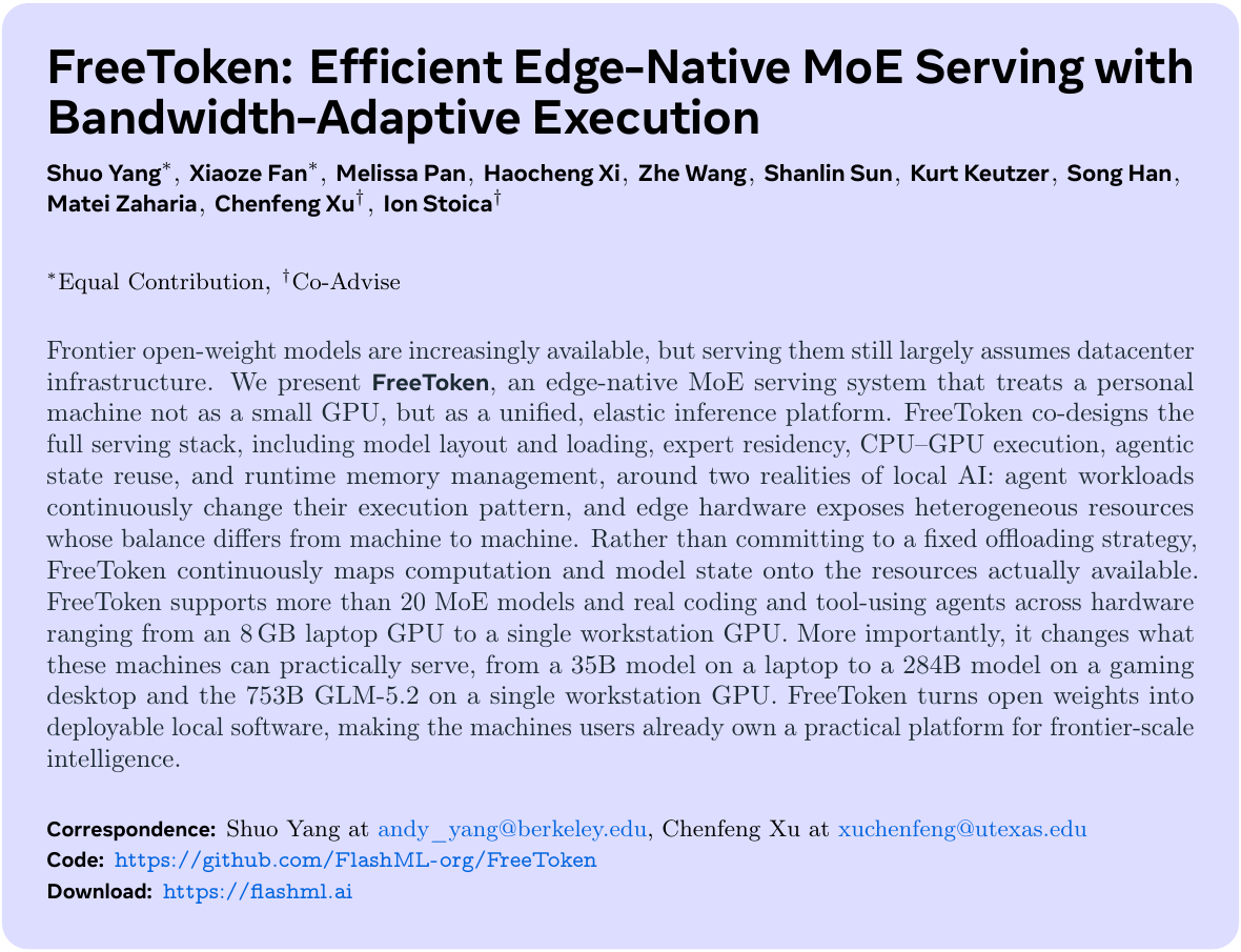 FreeToken 论文标题、摘要与作者